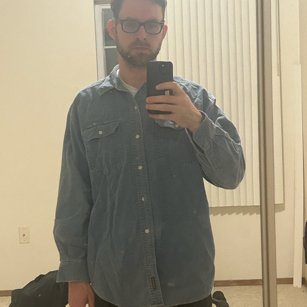 Blue corduroy Button-Up Shirt